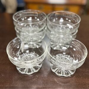 SOLD-Charming 6 Piece Vintage Glass Dessert Cups